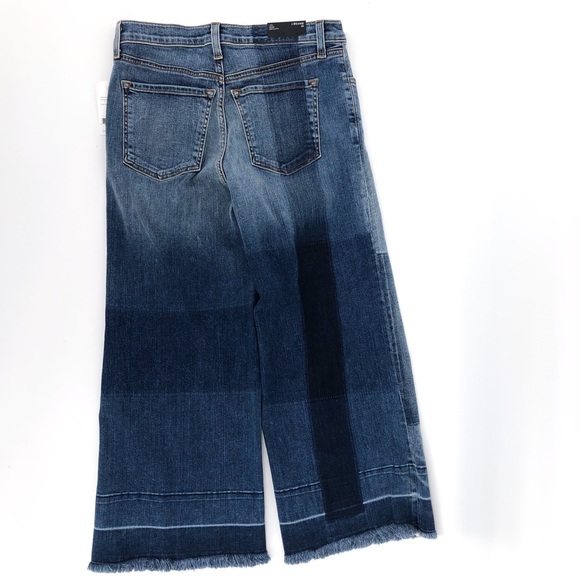 J BRAND Liza Mid Rise Crop Culotte Jeans Optimum - Picture 7 of 8